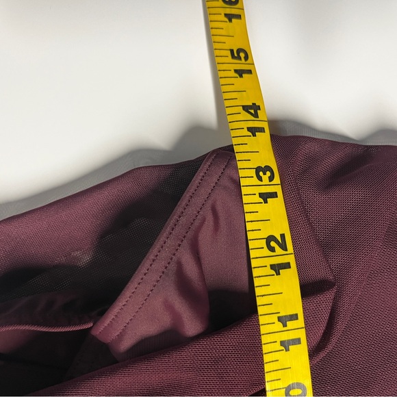 Balera Dance Costume Crisscross Mesh Lyrical Maxi Dress Size Adult Small Maroon - Picture 9 of 10